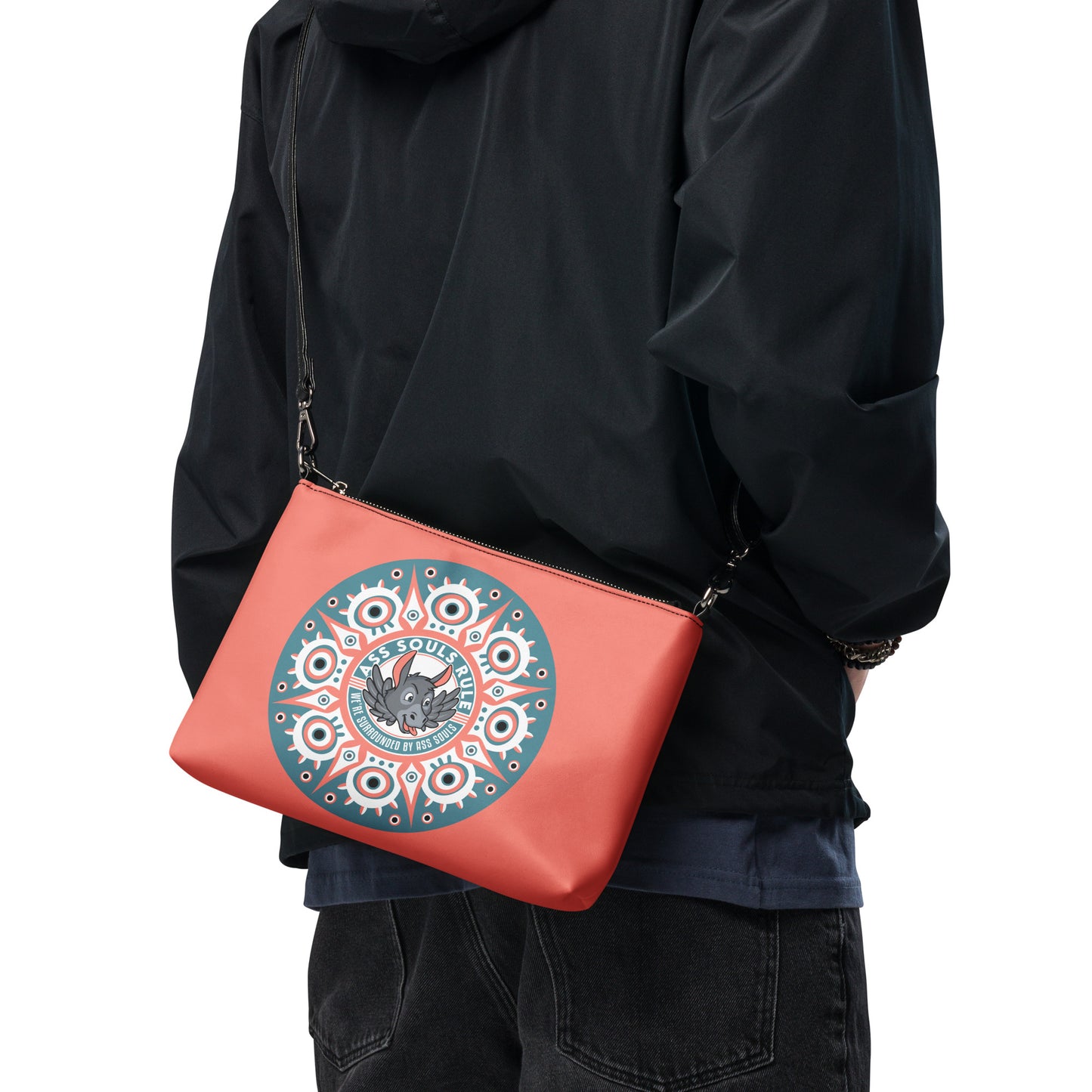 Psyche Secure-I.T. salmon crossbody bag