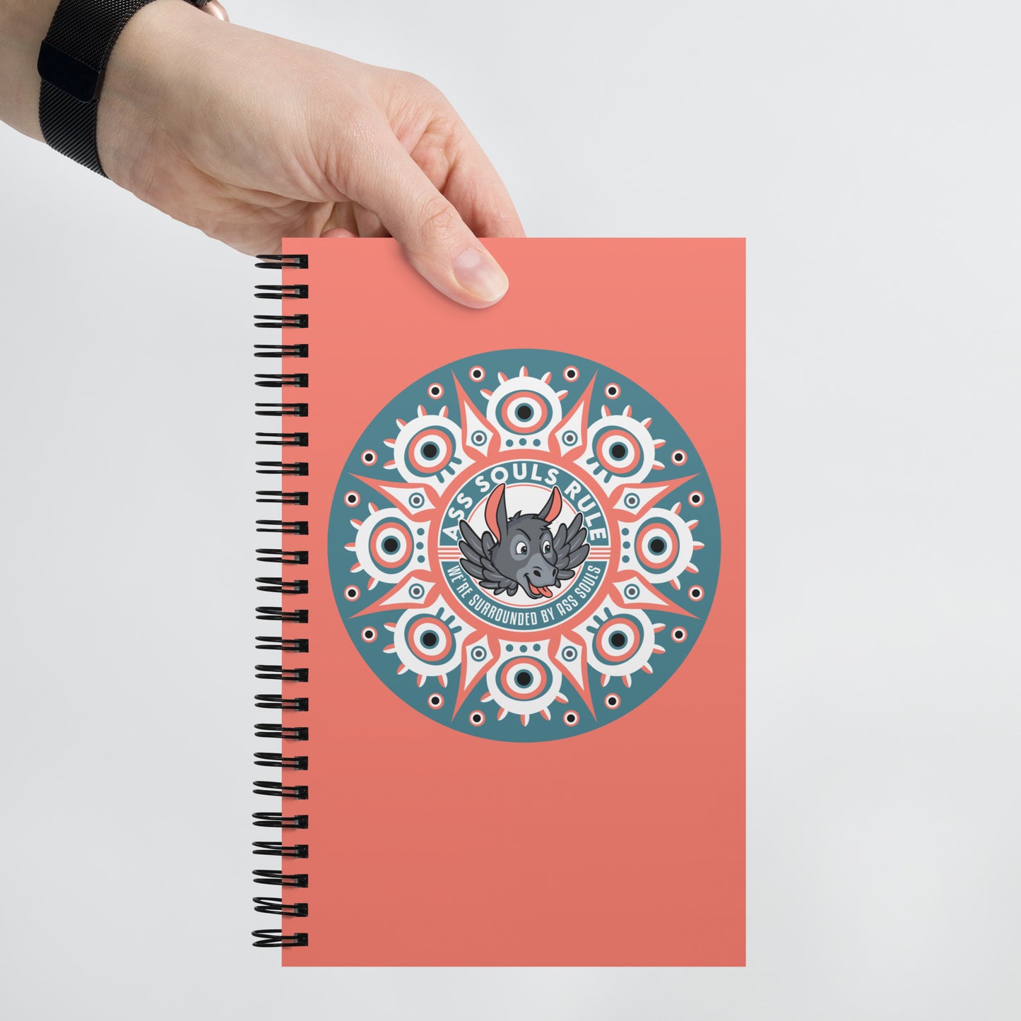 Psyche Secure-I.T. salmon spiral notebook