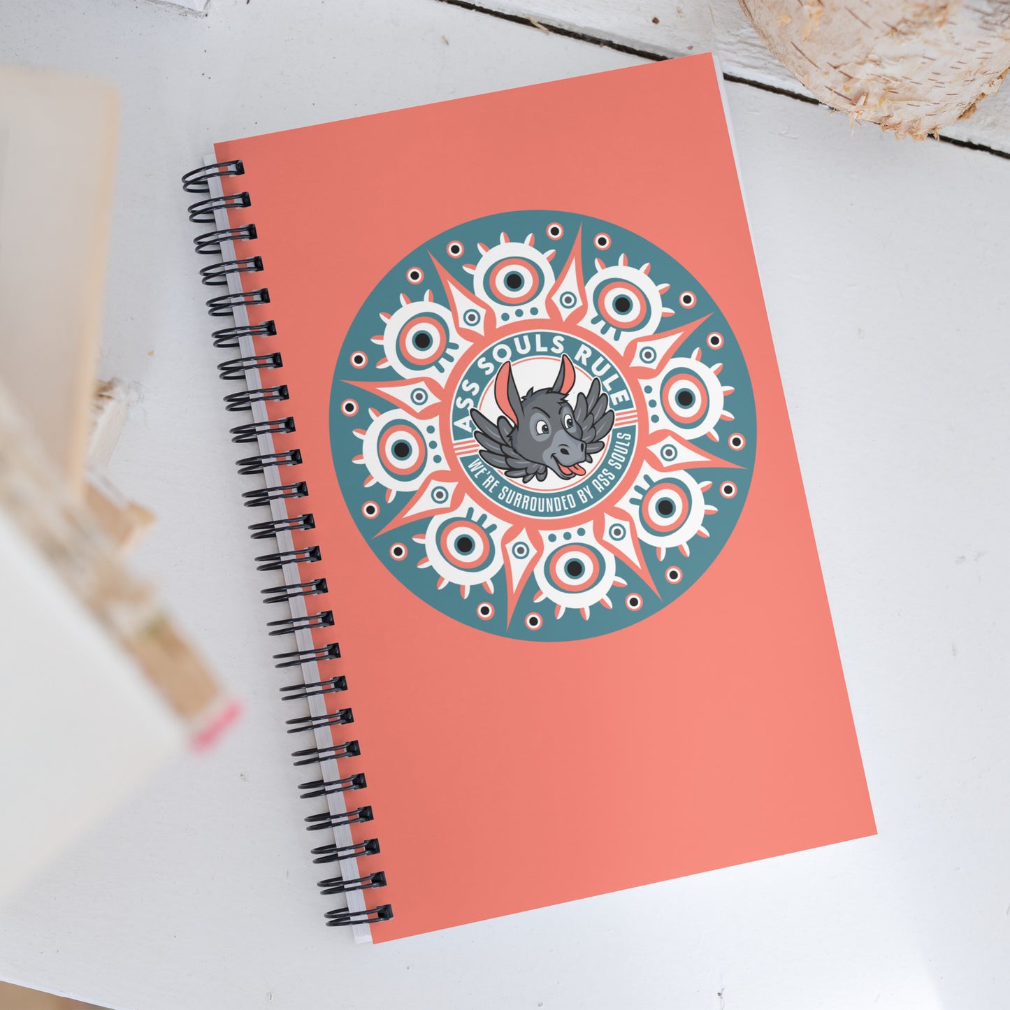 Psyche Secure-I.T. salmon spiral notebook